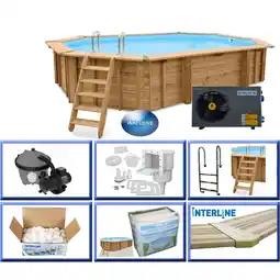 Netto Marken-Discount Interline Holzpool Java Wärmepumpen Set ø 6,40x4,00m/1,38m Wärmepumpe 4,5KW Set Angebot