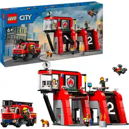 Netto Marken-Discount LEGO Konstruktionsspielzeug City Feuerwehrstation mit Drehleiterfahrzeug Angebot