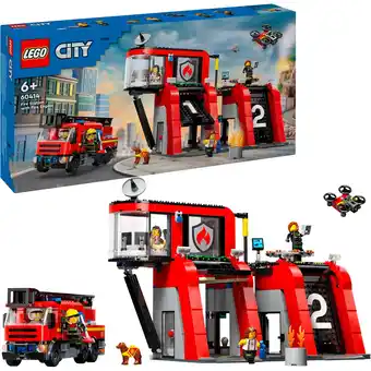 Netto Marken-Discount LEGO Konstruktionsspielzeug City Feuerwehrstation mit Drehleiterfahrzeug Angebot