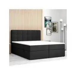 Netto Marken-Discount M-Punkt Boxspringbett Prag inkl. VISCO Topper (180 x 200 cm) mit Bettkasten Chesterfield - Schwarz Angebot