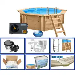 Netto Marken-Discount Interline Holzpool Java Wärmepumpen Set ø 3,55 m/ 1,16m + Wärmepumpe 3,0KW im Set Angebot