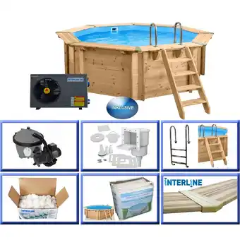 Netto Marken-Discount Interline Holzpool Java Wärmepumpen Set ø 3,55 m/ 1,16m + Wärmepumpe 3,0KW im Set Angebot