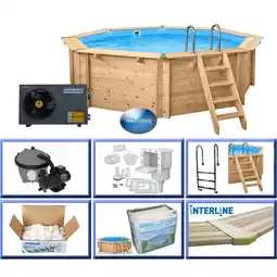 Netto Marken-Discount Interline Holzpool Java Wärmepumpen Set ø 4,40 m/ 1,36m Wärmepumpe 3,0KW Set Angebot