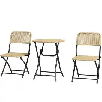 Netto Marken-Discount Outsunny Bistro-Set Stahl, PE Rattan Angebot
