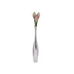 Netto Marken-Discount KADIMA DESIGN Große moderne Aluminium Blumenvase in Silber, 75 cm hoch, stilvoll Angebot