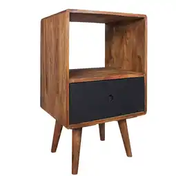 Netto Marken-Discount KADIMA DESIGN Retro Nachttisch aus Sheesham-Holz, 70 cm - Für Boxspringbetten, Vintage-Stil Angebot