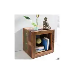 Netto Marken-Discount KADIMA DESIGN Quadratischer Beistelltisch Diana, 45x45x35 cm, Mango-Holz - Shabby-Chic & Stabil Angebot