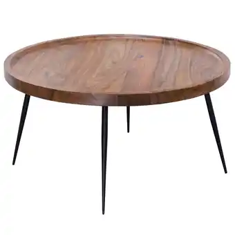 Netto Marken-Discount KADIMA DESIGN Industrial-Stil Couchtisch, Runde Holzplatte, Metallbeine, handgefertigt, pflegeleicht Angebot