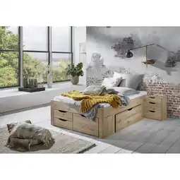 Netto Marken-Discount Stauraumbett Noah 140 x 200 cm, mit Rolllattenrost mit 5 Bettschubladen, Ausf. Eiche Artisan Dekor Angebot