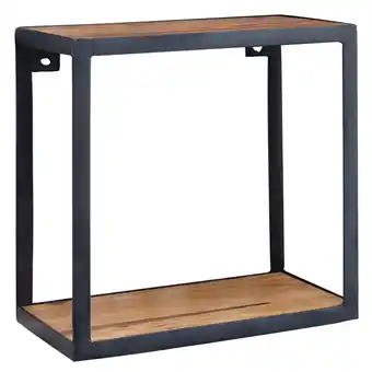 Netto Marken-Discount KADIMA DESIGN Deko Wandregal aus Holz und Metall, Modernes rustikales Design, 35x35x18 cm Angebot