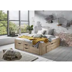 Netto Marken-Discount Stauraumbett Noah 180 x 200 cm, mit Rolllattenrost mit 6 Bettschubladen, Ausf. Eiche Artisan Dekor Angebot