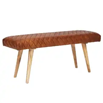 Netto Marken-Discount KADIMA DESIGN Springbock-Lederbank, Elegante Sitzbank aus Massivholz und hochwertigem Echtleder Angebot