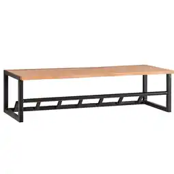 Netto Marken-Discount KADIMA DESIGN Rustikale Wandgarderobe, Akazienholz & Metall, Natürliche Baumkante Angebot