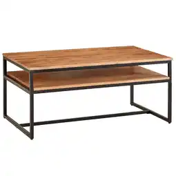 Netto Marken-Discount KADIMA DESIGN Vintage Industrial Couchtisch aus Akazieholz und Eisen, 2 Ablagen, 15 kg Belastbarkeit Angebot