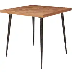 Netto Marken-Discount KADIMA DESIGN Industrial Esstisch, Akazienholz mit Fischgrät-Muster, Metallbeine, 80x80 cm Angebot