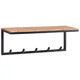 Netto Marken-Discount KADIMA DESIGN Wandgarderobe, Akazienholz & Metallgestell, Stilvoll, 70x27x30 cm Angebot