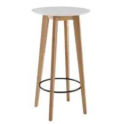 Netto Marken-Discount KADIMA DESIGN Skandinavischer Bartisch, Eichenholz, runde Tischplatte, 50 kg Belastbarkeit Angebot