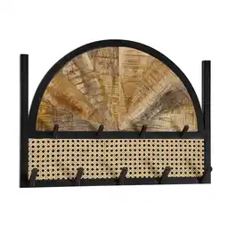 Netto Marken-Discount KADIMA DESIGN Wandgarderobe Mango Massivholz/Rattan/Metall, Exotisch, Funktional & Stilvoll Angebot