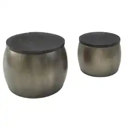 Netto Marken-Discount KADIMA DESIGN 2er Set Couchtische CENO, Metall Holz, Industrial-Stil, Satztisch Angebot