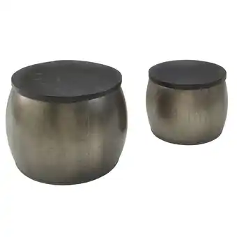 Netto Marken-Discount KADIMA DESIGN 2er Set Couchtische CENO, Metall Holz, Industrial-Stil, Satztisch Angebot