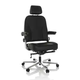 Netto Marken-Discount hjh OFFICE XXL Drehstuhl 24 HOURS F Leder mit abklappbaren Armlehnen Angebot