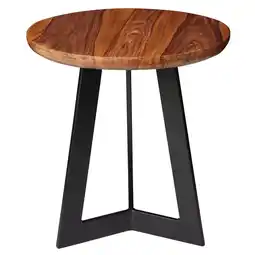 Netto Marken-Discount KADIMA DESIGN Industrial Beistelltisch Sheesham Holz und Metall, Rustikales Design, 35x37x35 cm Angebot