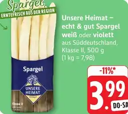 Gebauer's Unsere Heimat – echt & gut Spargel weiß oder violett Angebot