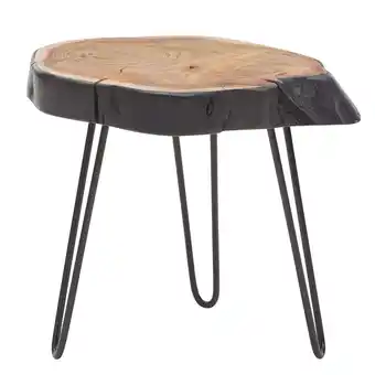 Netto Marken-Discount KADIMA DESIGN Massivholz Beistelltisch, Industrial-Stil, Handgefertigt, Baumkante Design Angebot