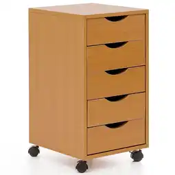 Netto Marken-Discount KADIMA DESIGN Rollcontainer Buche, Stilvoller & geräumiger Schreibtisch-Container mit 5 Schubladen Angebot