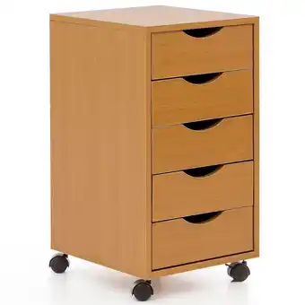 Netto Marken-Discount KADIMA DESIGN Rollcontainer Buche, Stilvoller & geräumiger Schreibtisch-Container mit 5 Schubladen Angebot