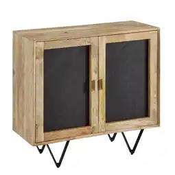 Netto Marken-Discount KADIMA DESIGN Sideboard, Mangoholz, Stauraum, anthrazitfarbene Türfronten, 80x75x35 cm Angebot