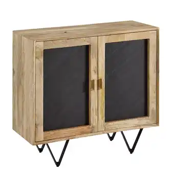 Netto Marken-Discount KADIMA DESIGN Sideboard, Mangoholz, Stauraum, anthrazitfarbene Türfronten, 80x75x35 cm Angebot