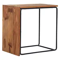 Netto Marken-Discount KADIMA DESIGN Massivholz Beistelltisch im Industrial-Style, 45x30x45 cm, Eleganter Sofatisch Angebot