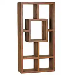 Netto Marken-Discount KADIMA DESIGN Bücherregal NAKO Sheesham-Holz, 90x180 cm, Landhaus-Stil, Ablagefächer Angebot