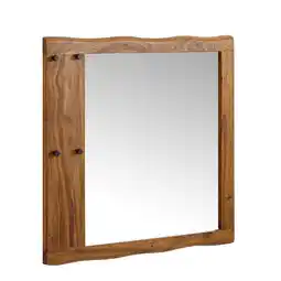Netto Marken-Discount KADIMA DESIGN Großer Wandspiegel aus Sheeshamholz, Natürliches, modernes Design, 80x80 cm Angebot