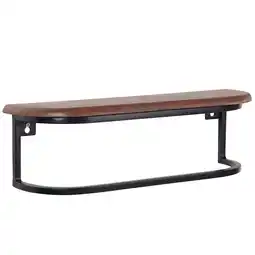Netto Marken-Discount KADIMA DESIGN Wandregal im Industrial-Design, 50x15x13 cm, Sheesham Massivholz & Metall Angebot
