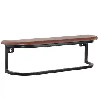 Netto Marken-Discount KADIMA DESIGN Wandregal im Industrial-Design, 50x15x13 cm, Sheesham Massivholz & Metall Angebot