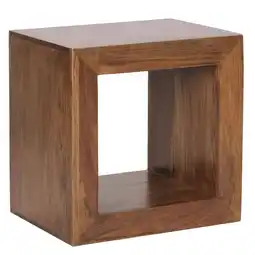 Netto Marken-Discount KADIMA DESIGN Sheesham Holz Standregal/Beistelltisch: Geradlinig, Handgefertigt, 44x44x33 cm Angebot
