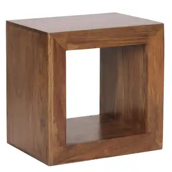 Netto Marken-Discount KADIMA DESIGN Sheesham Holz Standregal/Beistelltisch: Geradlinig, Handgefertigt, 44x44x33 cm Angebot