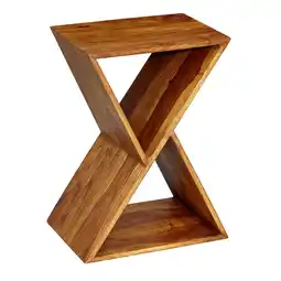 Netto Marken-Discount KADIMA DESIGN Extravaganter Beistelltisch aus Sheeshamholz, X-förmige Konstruktion, 2 Ablagen Angebot