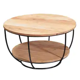 Netto Marken-Discount KADIMA DESIGN Industrial Couchtisch aus Akazienholz, schwarze Edelstahlbeine, handgefertigt Angebot