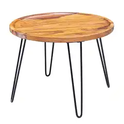 Netto Marken-Discount KADIMA DESIGN Sheeshamholz Couchtisch, Haarnadelbeine, modernes Design, große Ablagefläche Angebot