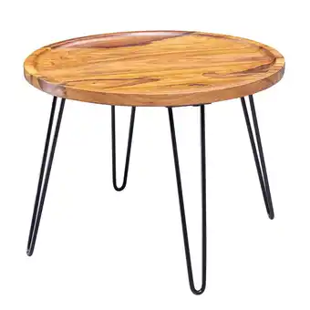 Netto Marken-Discount KADIMA DESIGN Sheeshamholz Couchtisch, Haarnadelbeine, modernes Design, große Ablagefläche Angebot