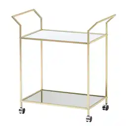 Netto Marken-Discount KADIMA DESIGN Servierwagen in Gold, Beistelltisch, Rollen, Verspiegelte Ablageflächen Angebot