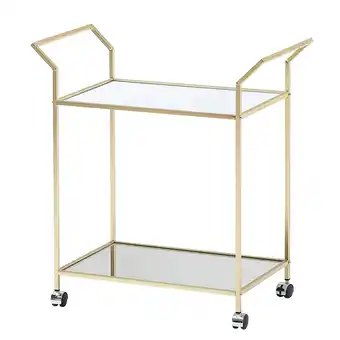Netto Marken-Discount KADIMA DESIGN Servierwagen in Gold, Beistelltisch, Rollen, Verspiegelte Ablageflächen Angebot