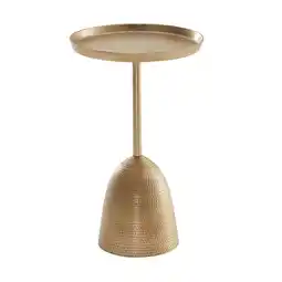 Netto Marken-Discount KADIMA DESIGN Runder Beistelltisch in Mattgold, lackiertes Aluminium, 33x33x53 cm Angebot
