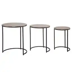 Netto Marken-Discount KADIMA DESIGN Eleganter Satztisch Metall Rund, 3er Set, Aluminium Gold/Schwarz Angebot
