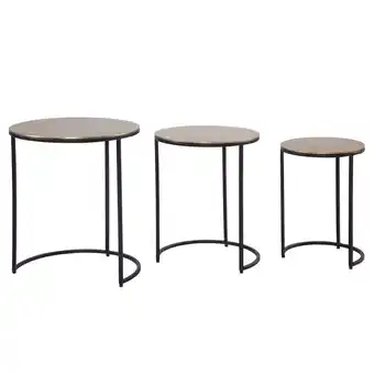 Netto Marken-Discount KADIMA DESIGN Eleganter Satztisch Metall Rund, 3er Set, Aluminium Gold/Schwarz Angebot