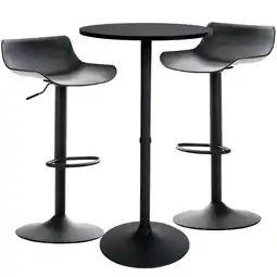 Netto Marken-Discount CLP Bartisch-Set Fernie I Runder Stehtisch Und 2x Barhocker Mit Kunststoff-Sitz Angebot