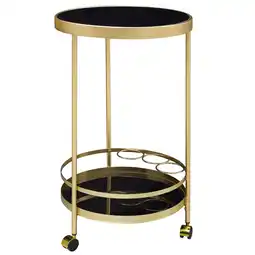 Netto Marken-Discount KADIMA DESIGN Goldener Servierwagen mit Retro-Charme und Schwarzem Sicherheitsglas Angebot